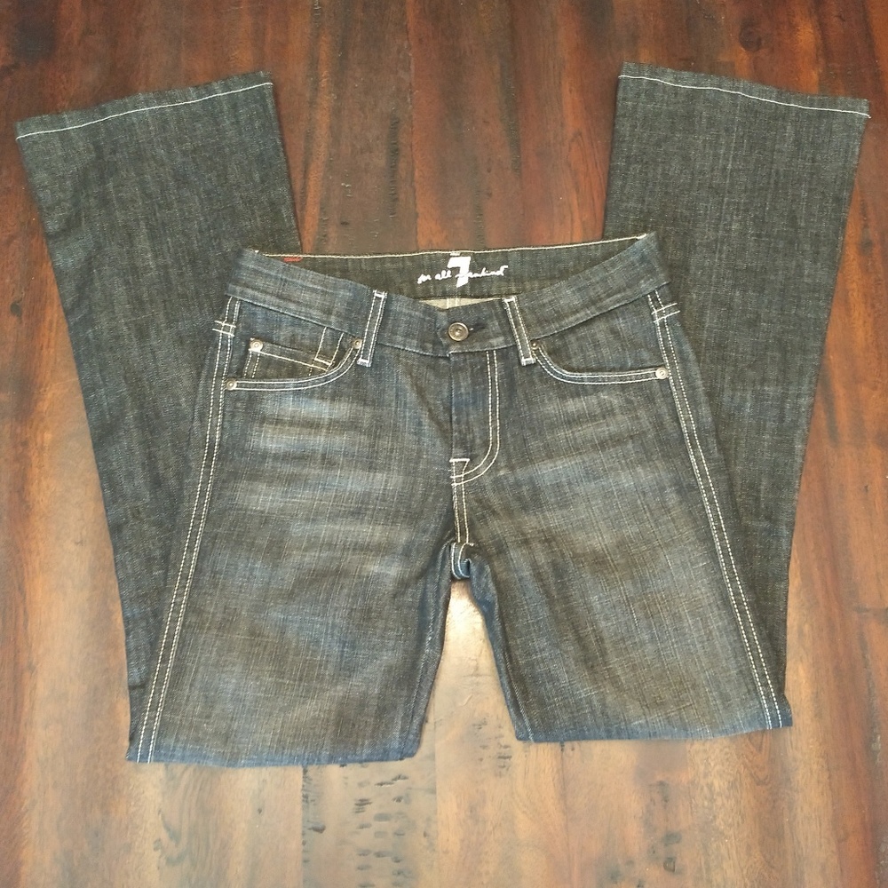Seven7 'A' Pocket Jeans | Dark Wash w/White Trim &